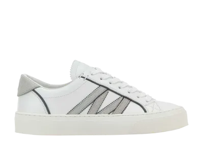 Moncler Women's White Leather Monaco2 Sneakers "White"