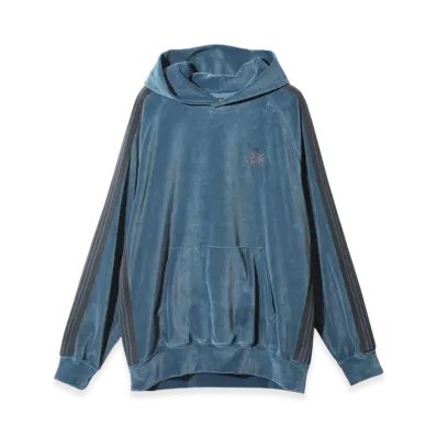 NEEDLES Track Hoodie C/PE Velour "Smoke Blue"