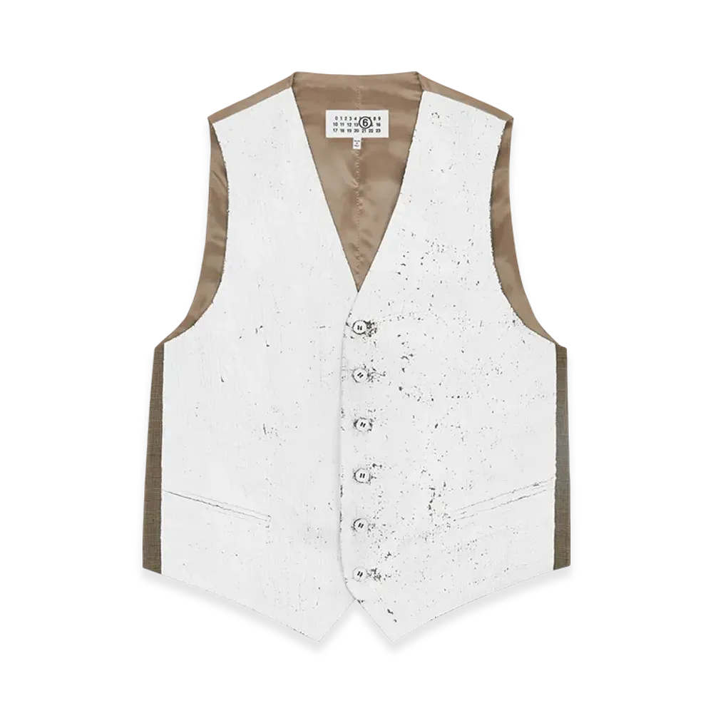 MM6 Maison Margiela Men's Half Painted Waistcoat "White"