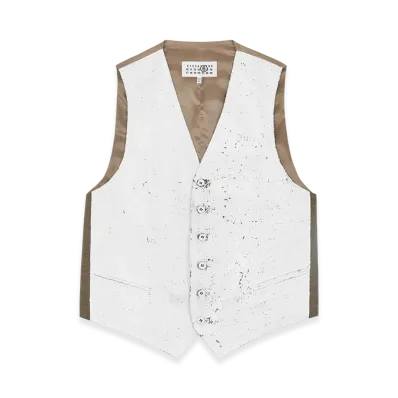 MM6 Maison Margiela Men's Half Painted Waistcoat "White"