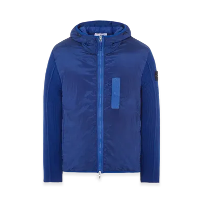 Stone Island 44134 Nylon Metal in Econyl Regenerated Nylon with Primaloft-TC And Knit Hooded Blouson - 23FW "Ultramarine Blue"