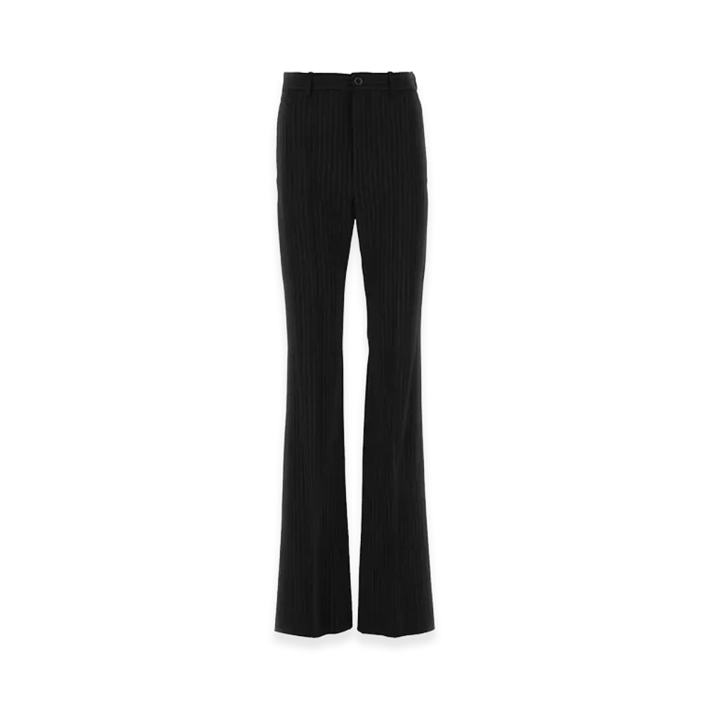BALENCIAGA Women's Embroidered Stretch Wool Pant "Stripped"