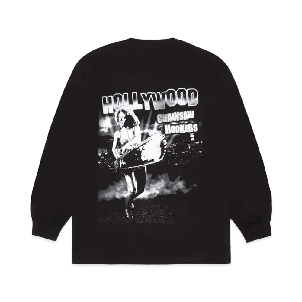 WACKO MARIA Hollywood Chainsaw Hookers / Long Sleeve T-Shirt "Black"