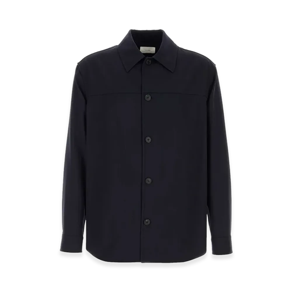 The Row Wool Oslo Shirt "Midnight Blue"