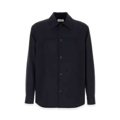 The Row Wool Oslo Shirt "Midnight Blue"