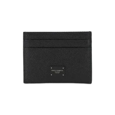Dolce&Gabbana Credit Card Holder Dauphine Calfskin Logo "Black"