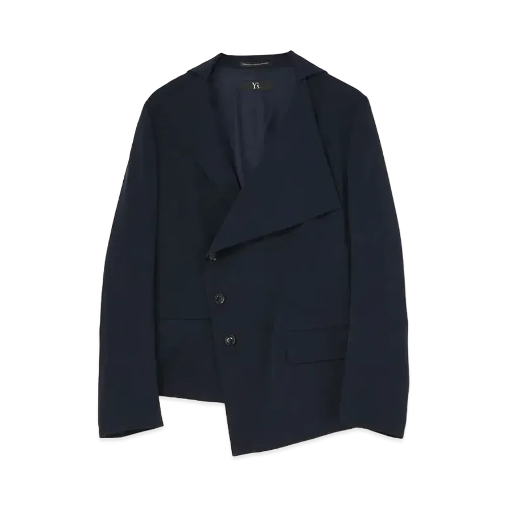 Yohji Yamamoto Y's DECYNE SQUARE ASYMMETRICAL JACKET "Navy"