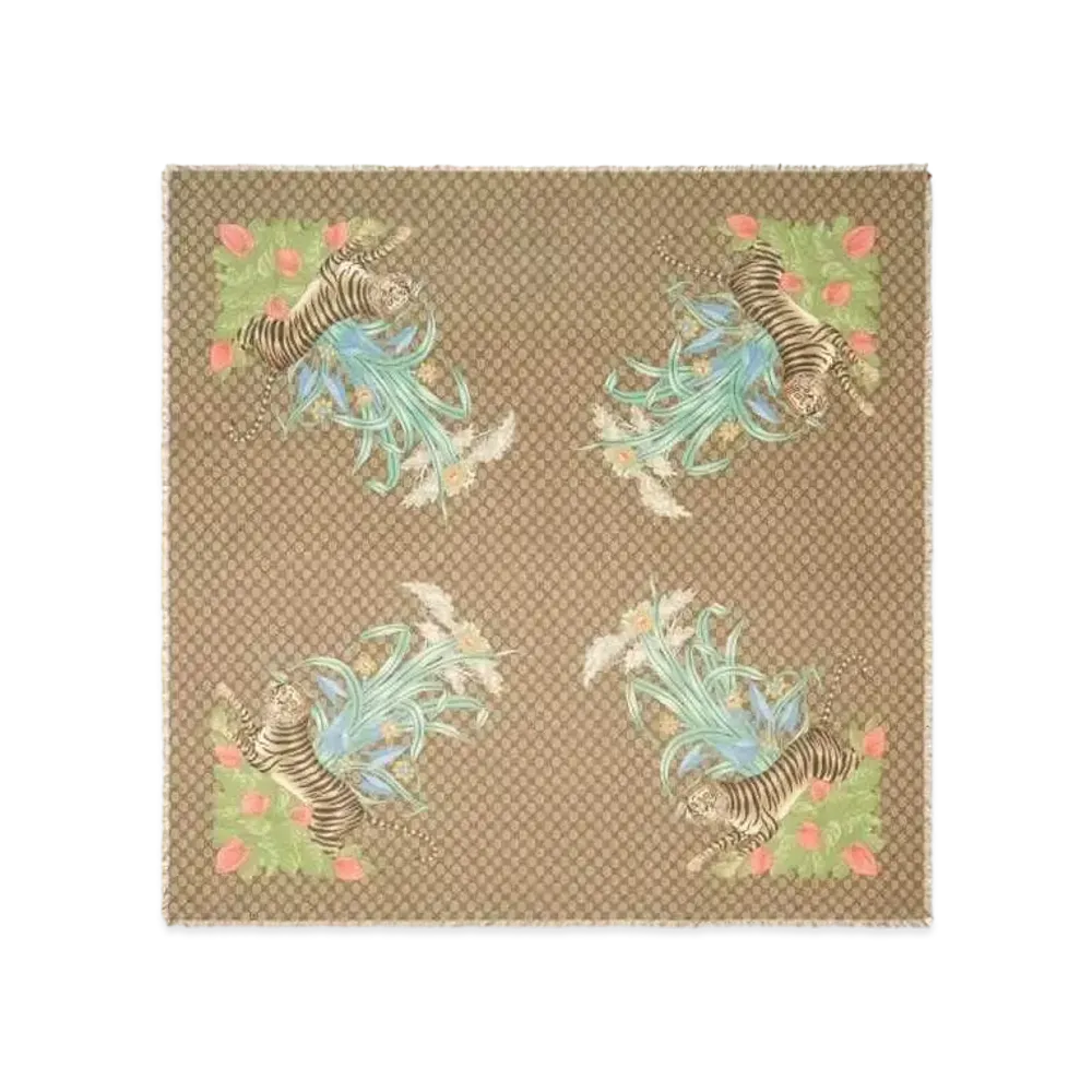 GUCCI Tiger GG Modal Shawl