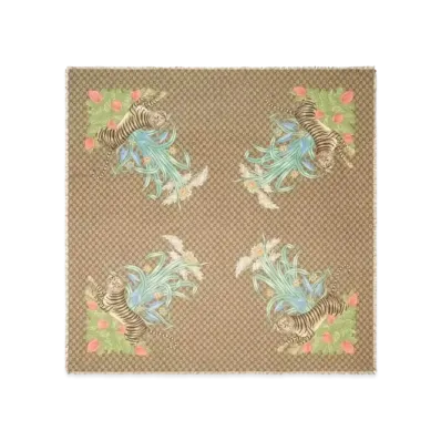 GUCCI Tiger GG Modal Shawl