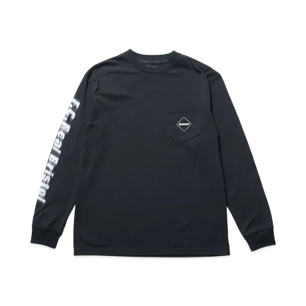 F.C.Real Bristol Blurred Logo L/S Team Pocket Tee "Black"