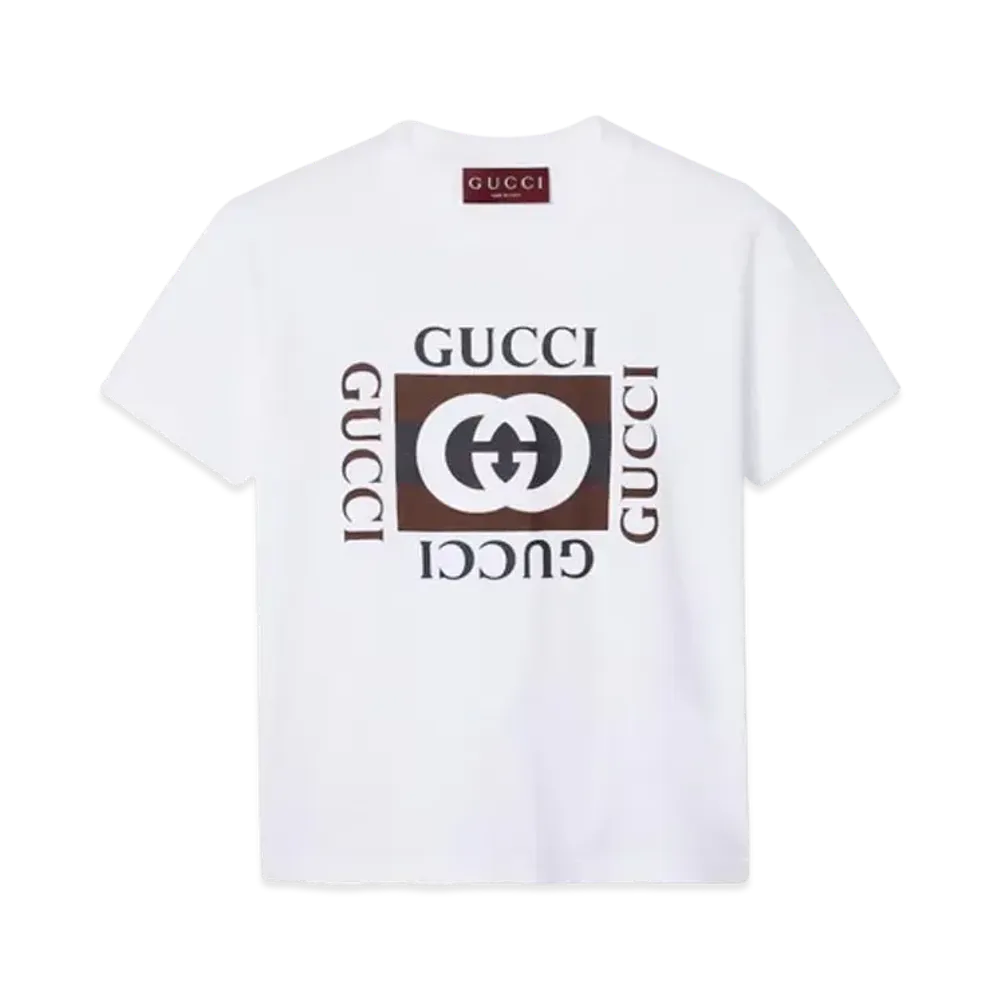 GUCCI Cotton Jersey T-Shirt with Print "Whhite"