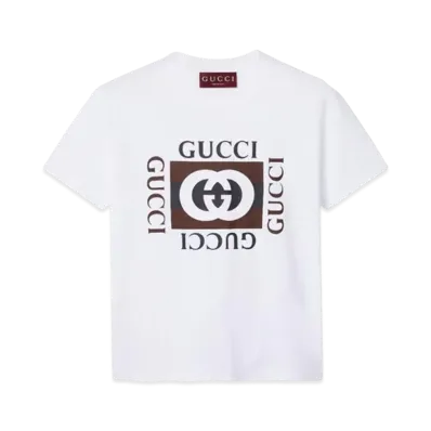 GUCCI Cotton Jersey T-Shirt with Print "Whhite"