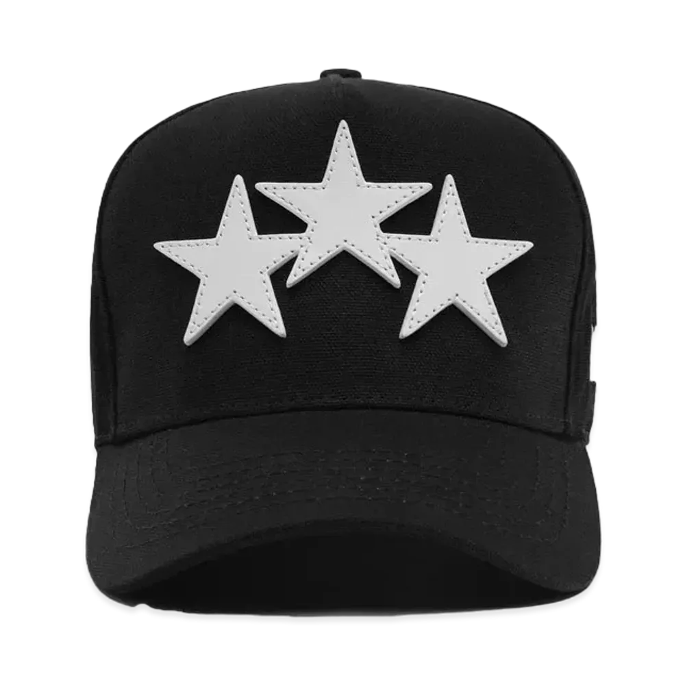 AMIRI Three Star Staggered AMIRI Full Canvas Hat "Black/White"