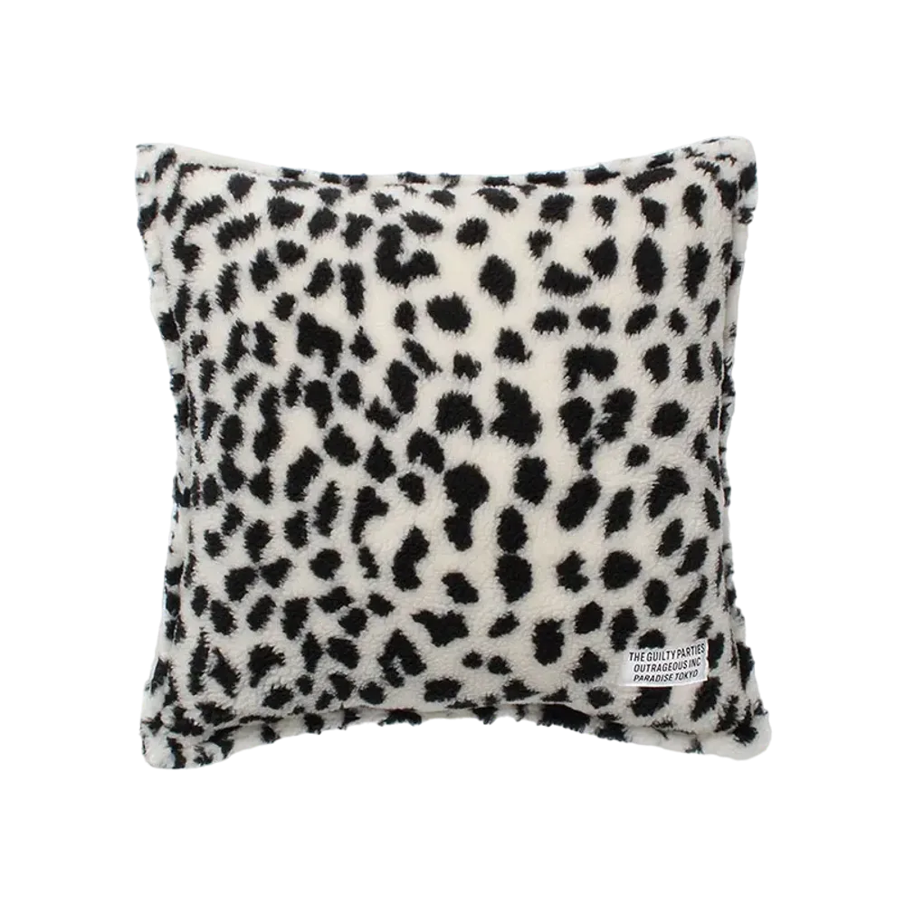 WACKO MARIA Leopard Boa Cushion "White"