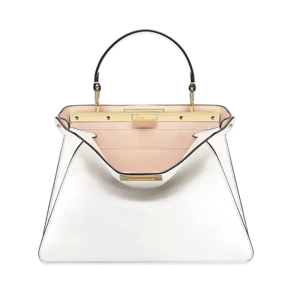 FENDI Peekaboo Iseeu Medium Leather Bag "White"