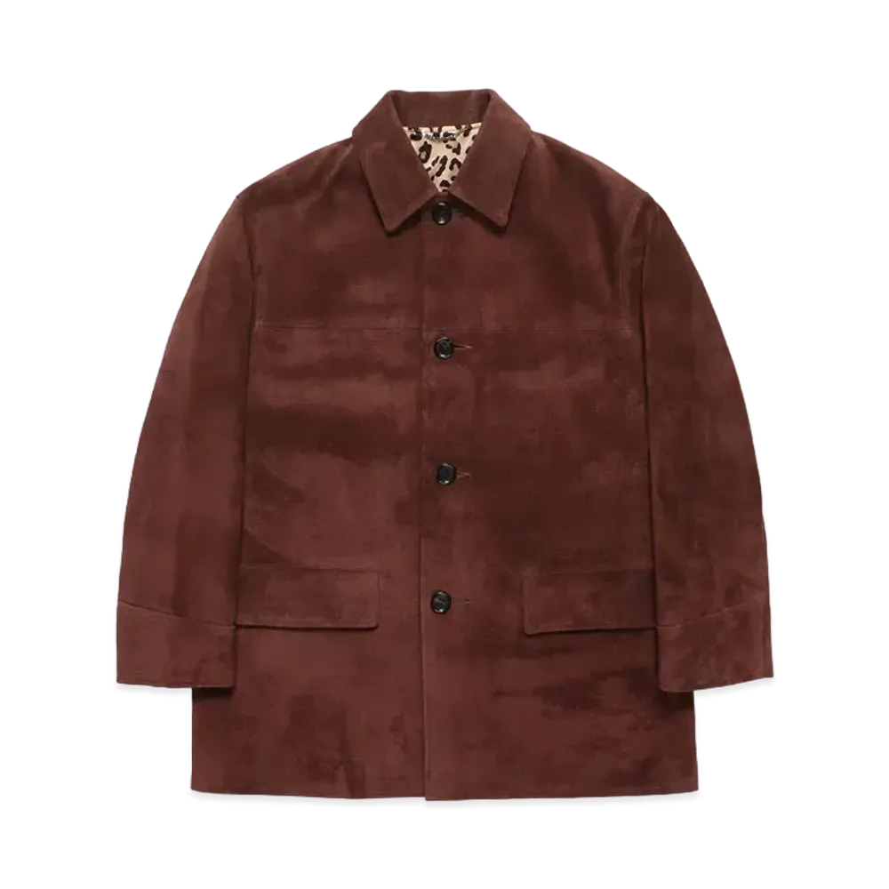 WACKO MARIA Suede Leather Car Coat "Brown"