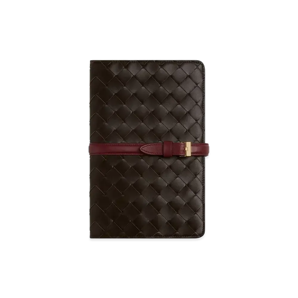 Bottega Veneta Intrecciato Notebook Cover "Fondente/Bordeaux"