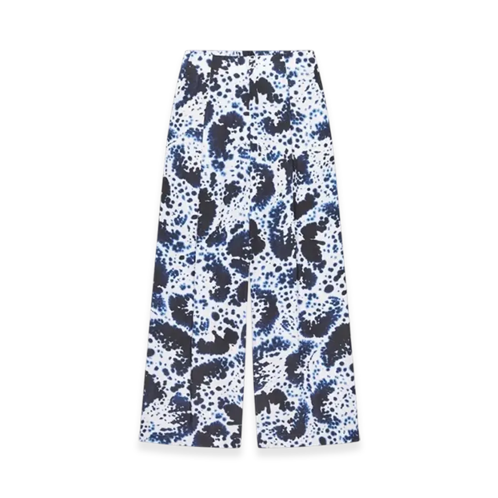DRIES VAN NOTEN Women's Wide Pleated Pants "Navy"
