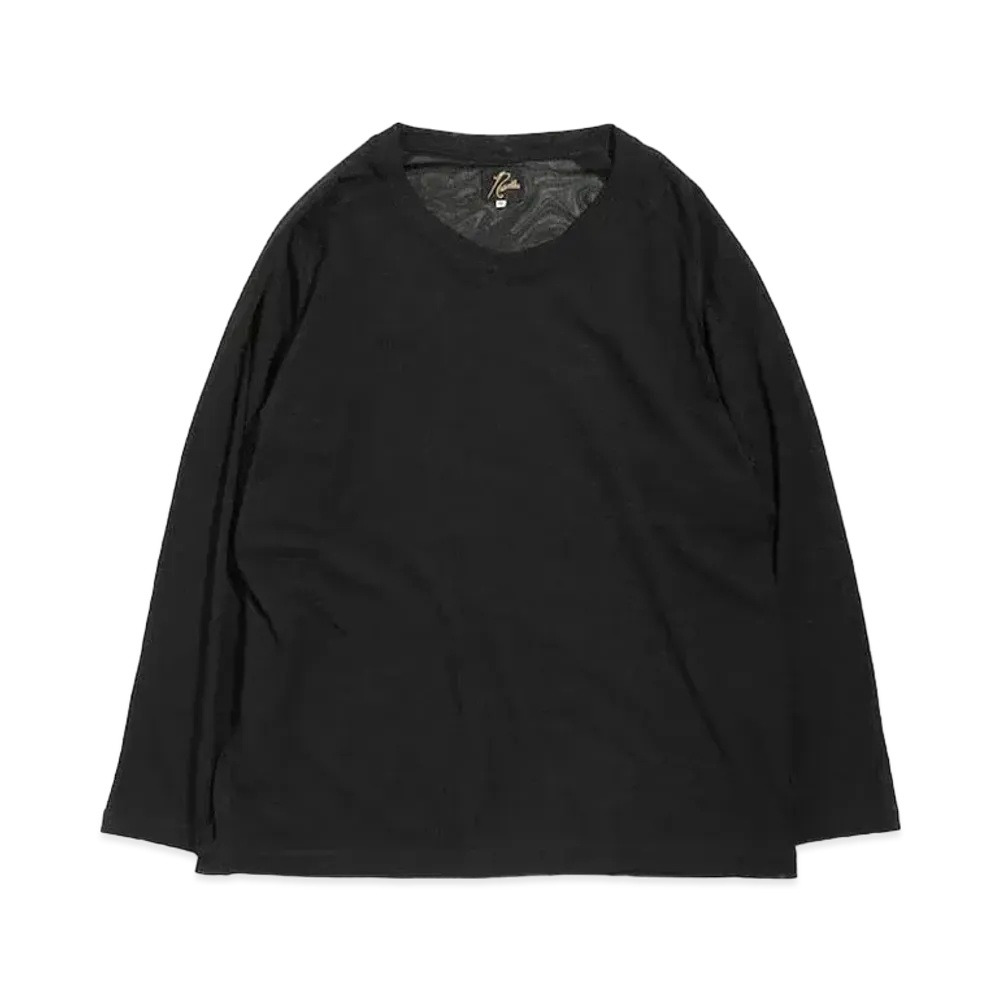 Needles L/S U NECK TEE - POLY JERSEY "Black"