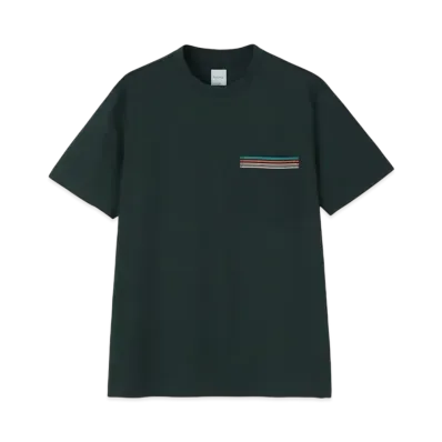 Paul Smith Signature Striped Pocket Short Sleeve Cut And Sew "DarkGreen"