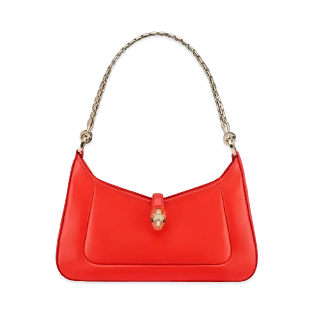 BVLGARI Serpenti Baia Shoulder Bag "Tangerine Carnelian Orange"
