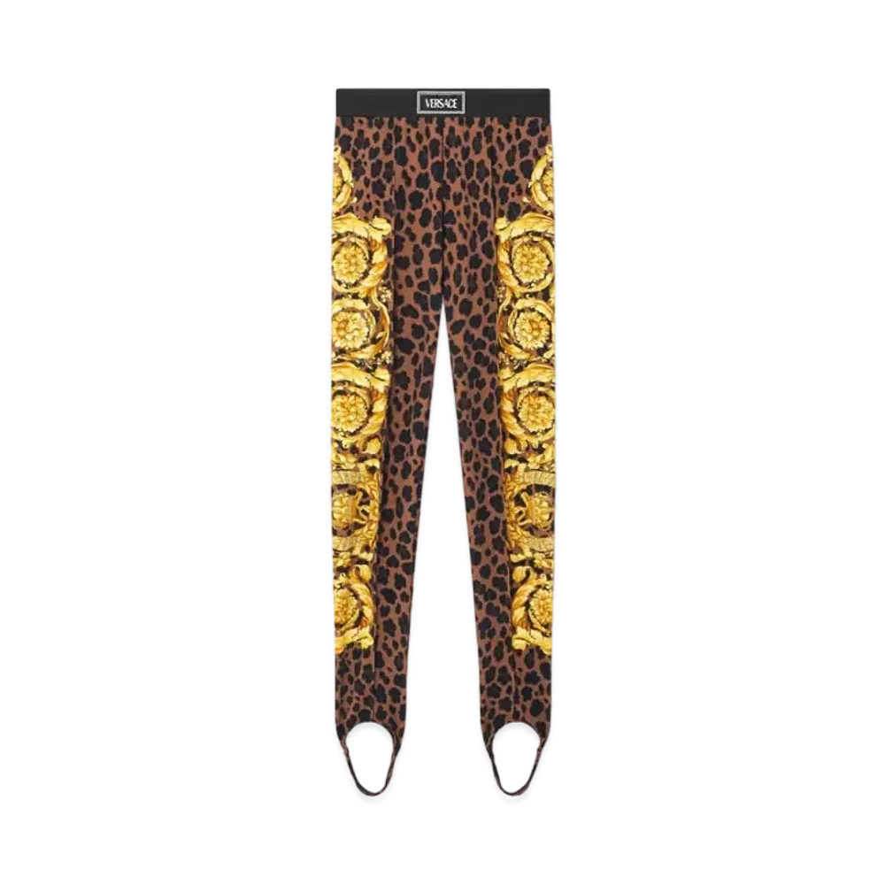 Versace Wild Barocco Stirrup Leggings "Animalier"