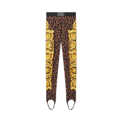Versace Wild Barocco Stirrup Leggings "Animalier"