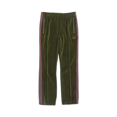 Needles NARROW TRACK PANT - C/PE VELOUR "Green"