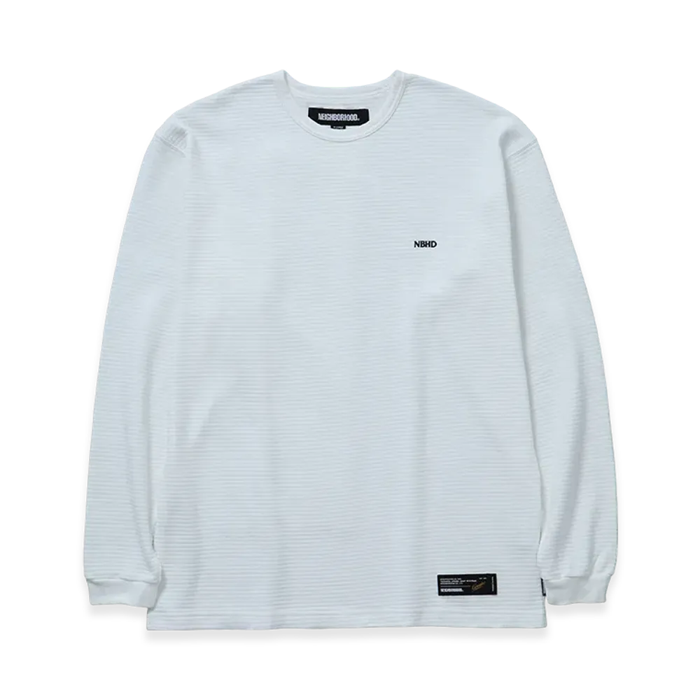 NEIGHBORHOOD Waffle Fabric Crewneck LS-2 "White"
