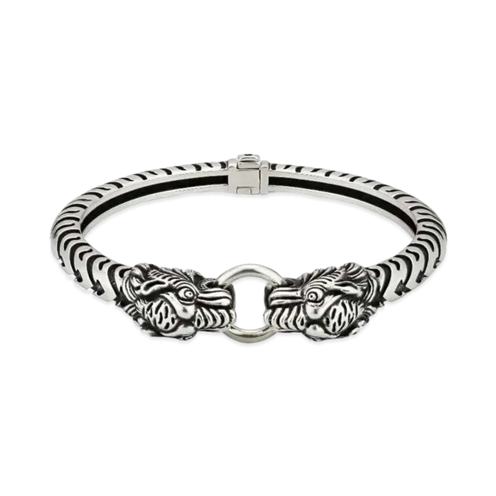 GUCCI Tiger Head Bracelet Aged Finish "Silver"