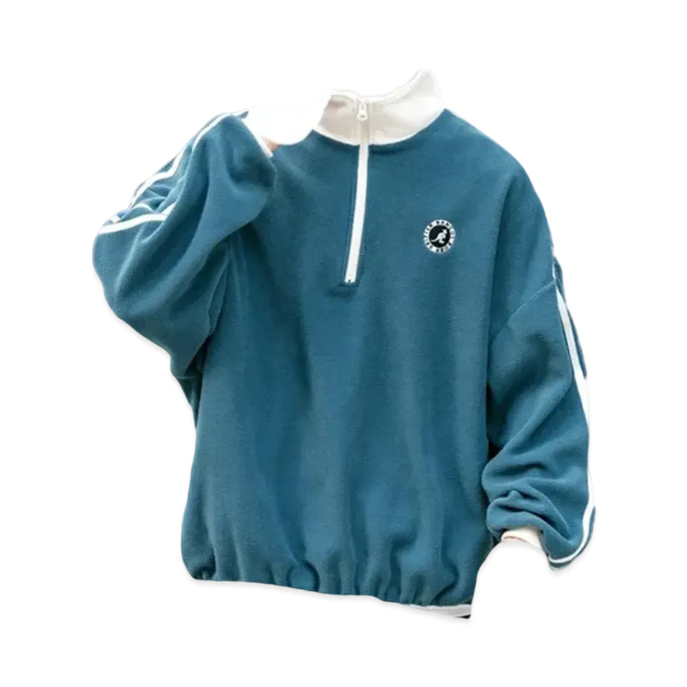 KANGOL Rocky Monroe Exclusive Micro Fleece Half Zip Sweatshirt "Blue2"