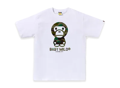 A BATHING APE 1ST Camo Baby Milo Tee "White/Green"