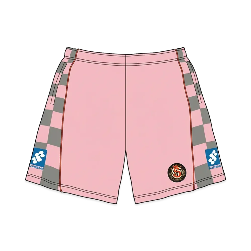 Supreme Checkerboard Soccer Short "Pink"