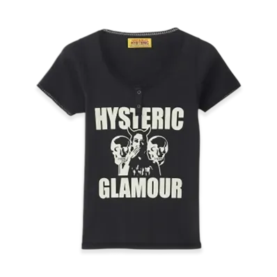 HYSTERIC GLAMOUR Evil Skull Chibi T-Shirt "Black"