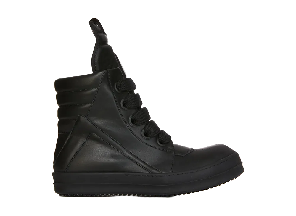 Rick Owens SS26 Jumbolace Geobasket Full Grain Cow Leather "Black"
