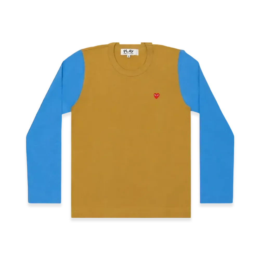 PLAY COMME des GARCONS Red Heart Coloured L/S T-Shirt Ladies "Olive/Blue"