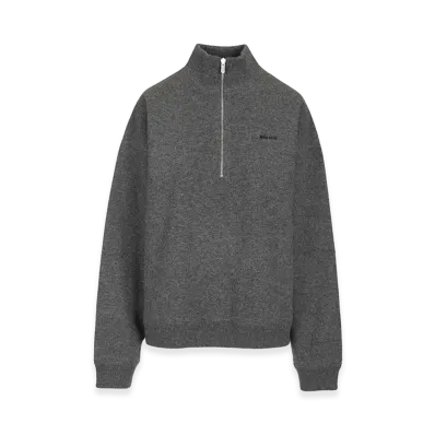 MIU MIU Women's Cashmere And Jersey Zip-Up Sweater "Gray"