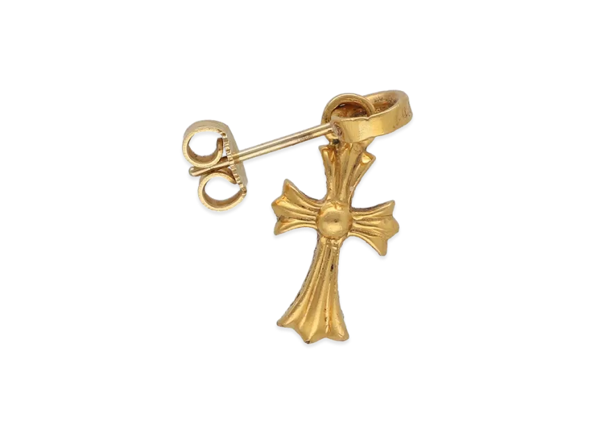 クロムハーツ 22K CH クロス ベビーファット ピアス w/ ダイヤモンド クロムハーツ 22K CH クロス ベビーファット ピアス w/ ダイヤモンド
