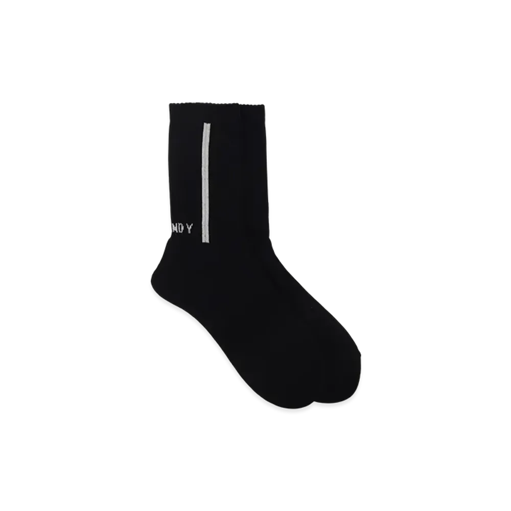 Ground Y Logo Rib Cotton Acrylic Socks "Black"