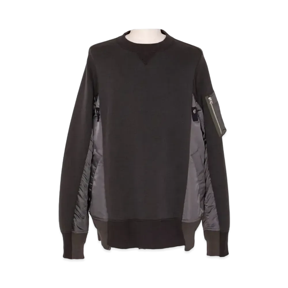 sacai Sponge Sweat x MA-1 Pullover "C/Gray"