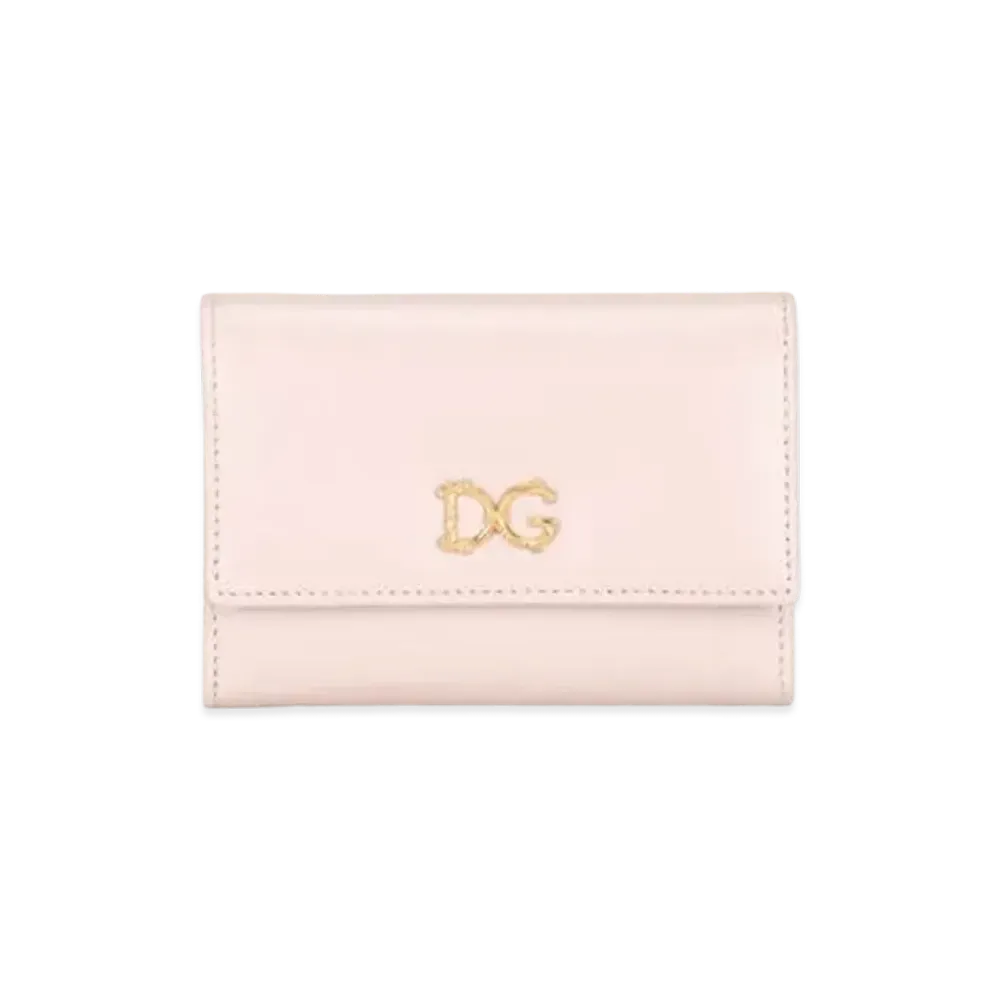 Dolce&Gabbana Continental Wallet Small Calfskin DG Barocco "Pale Pink"