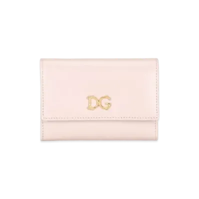 Dolce&Gabbana Continental Wallet Small Calfskin DG Barocco "Pale Pink"