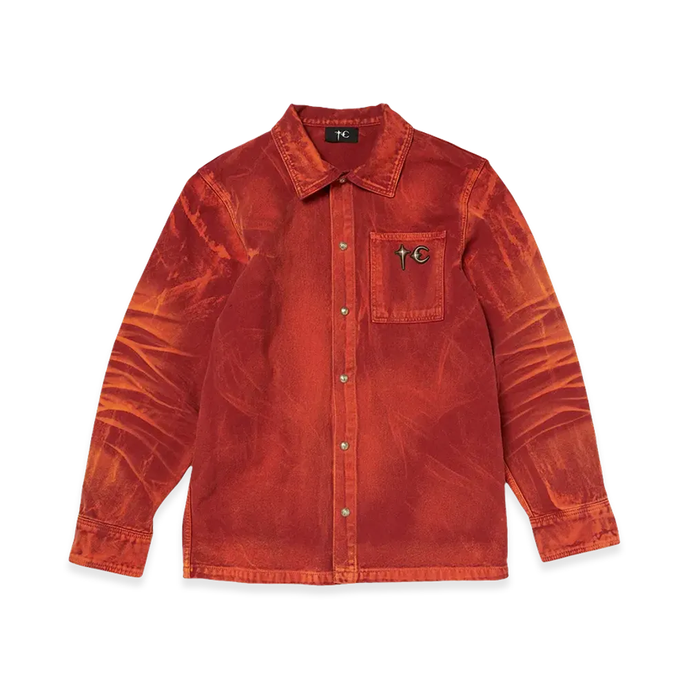 THUG CLUB TC Two Tone Washed Shirt "Red"