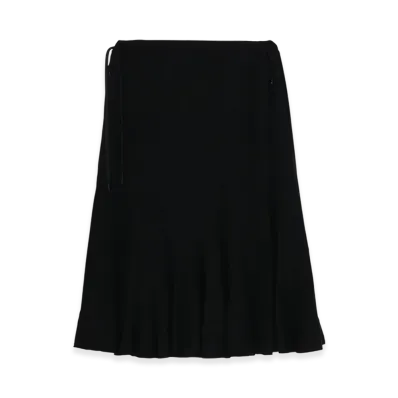 Yohji Yamamoto Cotton Single Eringi Skirt "Black"