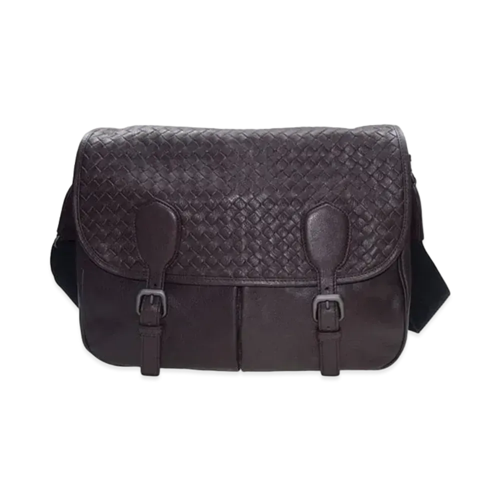 Bottega Veneta Lambskin Crossbody Bag "Brown"