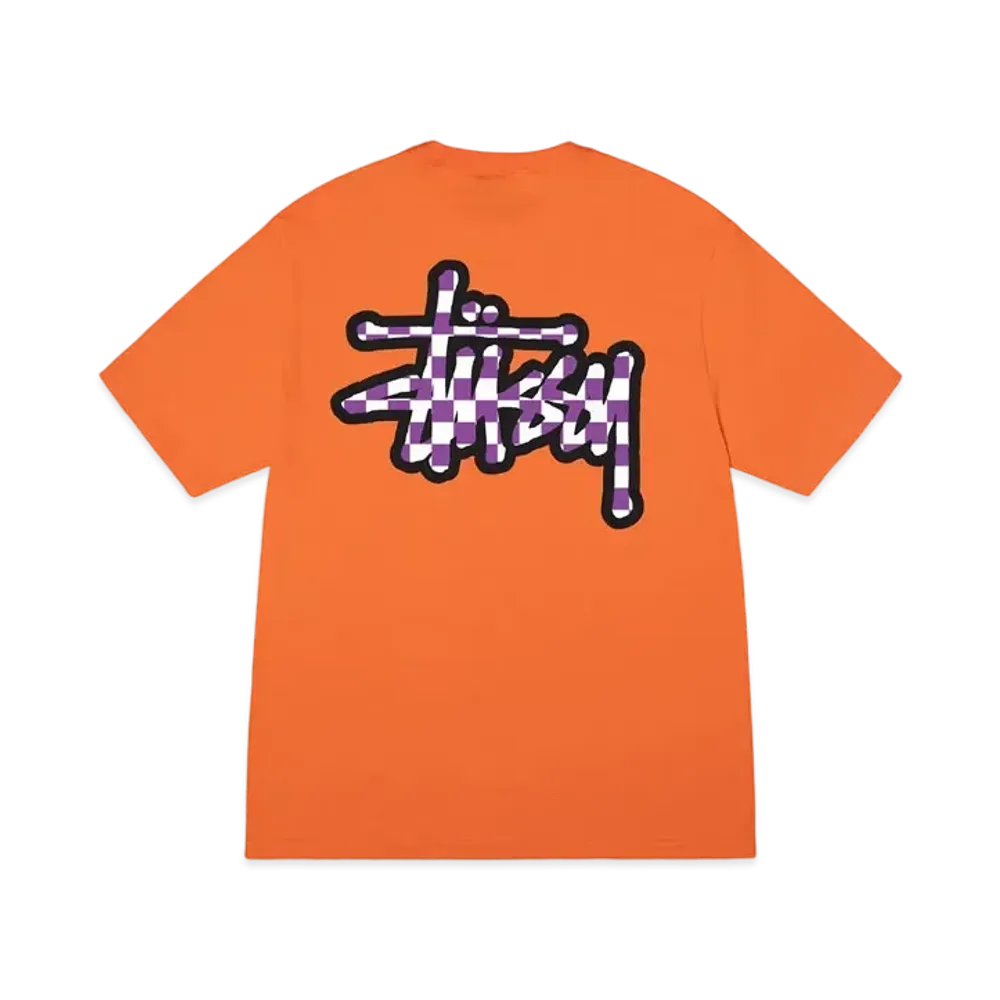 Stussy Checker Stock Tee "Coral"