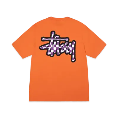 Stussy Checker Stock Tee "Coral"