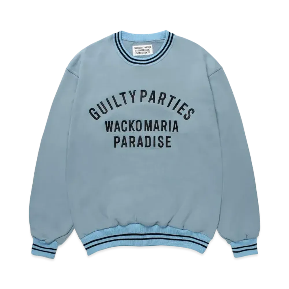 WACKO MARIA Heavy Weight Crew Neck Sweat Shirt "Blue"