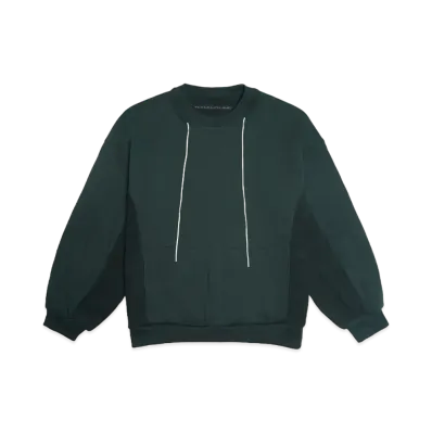 my beautiful landlet TIGHT TENION FLEECY FABRIC CREW NECK SWEATSHIRT"GRN"