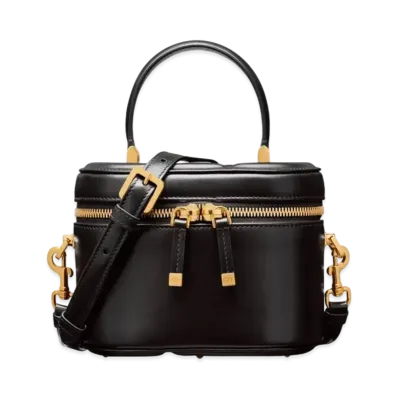Dior Small CD Signature Vanity Case Black Calfskin Embossed "Black"